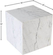 Bolzano Marble End Table in White - 251White-ET