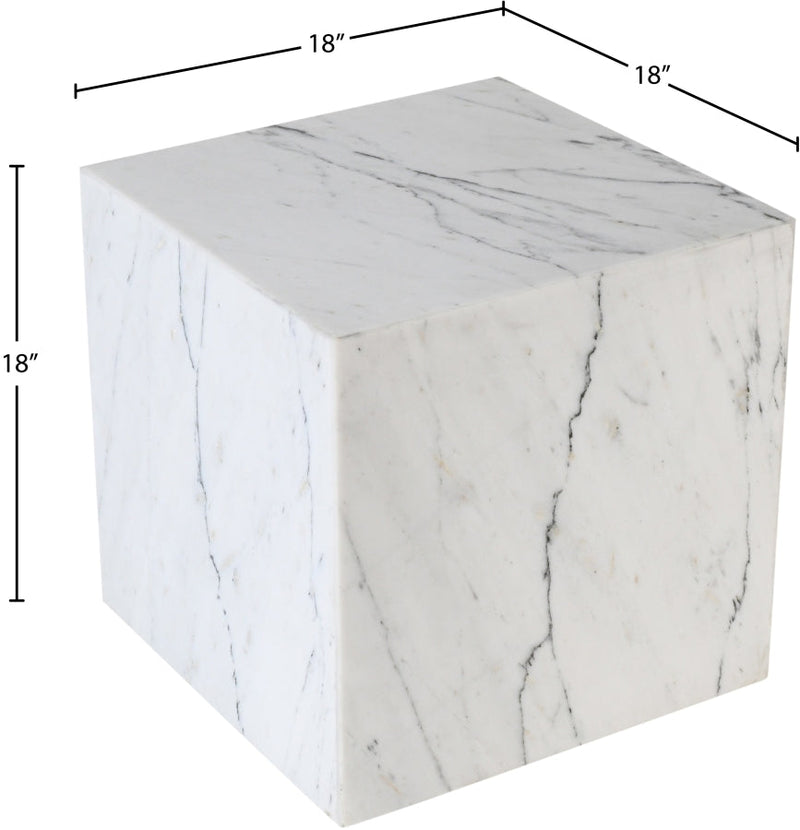 Bolzano Marble End Table in White - 251White-ET