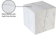 Bolzano Marble End Table in White - 251White-ET