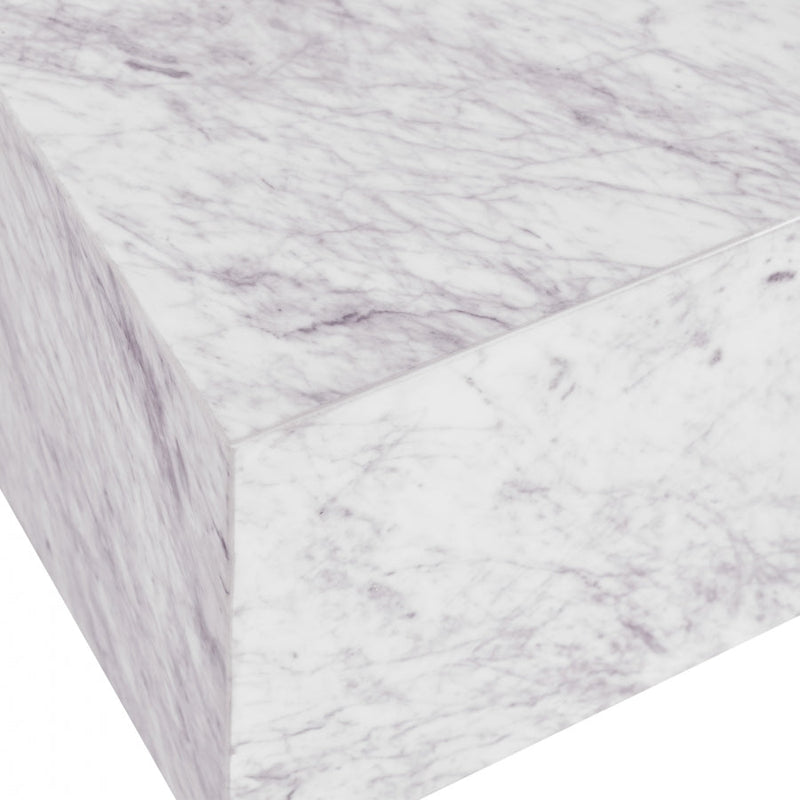 Bolzano Marble End Table in White - 251White-ET