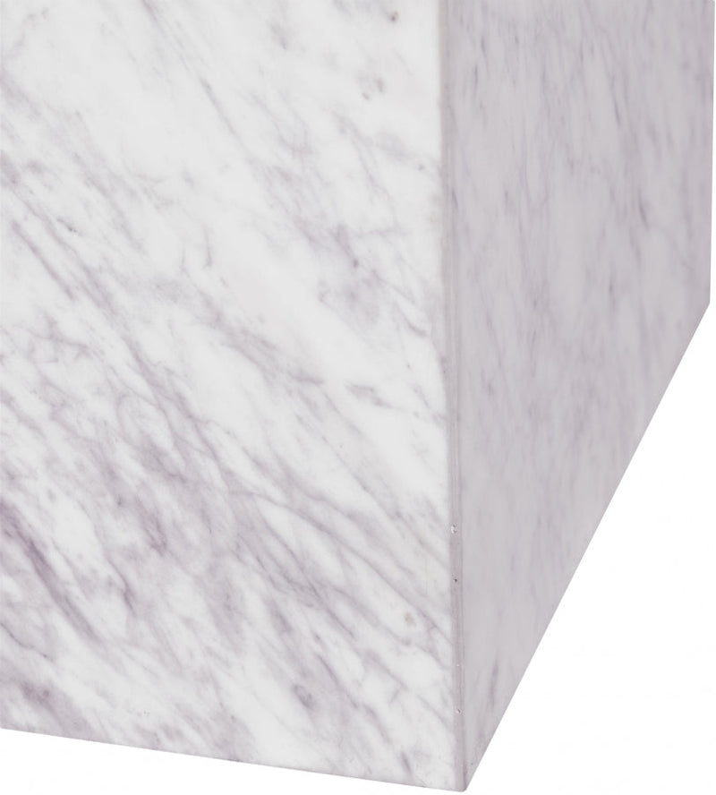 Bolzano Marble End Table in White - 251White-ET