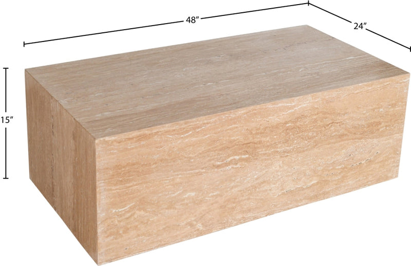 Bolzano Travertine Coffee Table in Natural - 251Travertine-CT
