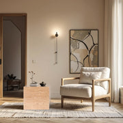 Bolzano Travertine End Table in Natural - 251Travertine-ET
