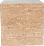 Bolzano Travertine End Table in Natural - 251Travertine-ET