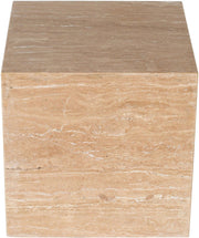 Bolzano Travertine End Table in Natural - 251Travertine-ET