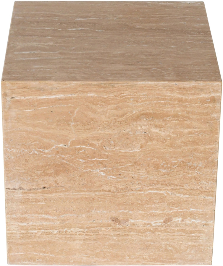 Bolzano Travertine End Table in Natural - 251Travertine-ET