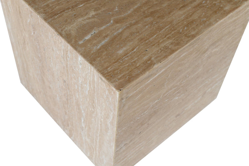 Bolzano Travertine End Table in Natural - 251Travertine-ET
