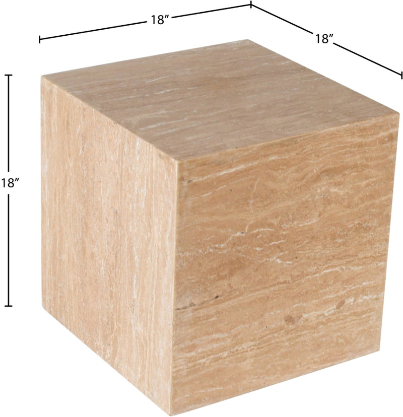 Bolzano Travertine End Table in Natural - 251Travertine-ET