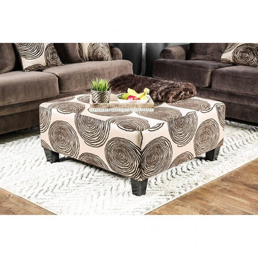 Bonaventura Brown/Pattern Ottoman - SM5142BR-OT