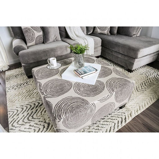 Bonaventura Gray/Pattern Ottoman - SM5142GY-OT