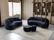 Bonita Black Velvet Living Room Set from Nova Furniture - Luna Furniture