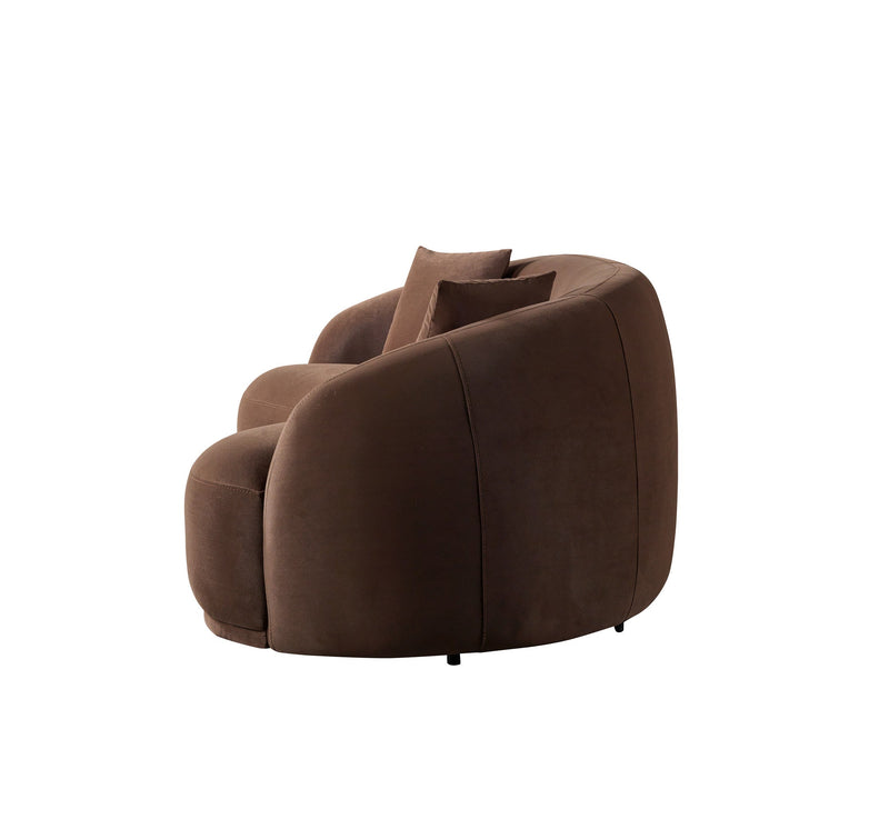 Bonita Coffee Velvet Loveseat 81" - BONITACOFFEEVL-L