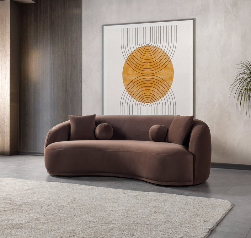 Bonita Coffee Velvet Sofa 91" & Loveseat 81" - BONITACOFFEEVL-SL