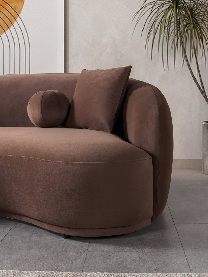 Bonita Coffee Velvet Sofa 91" & Loveseat 81" - BONITACOFFEEVL-SL