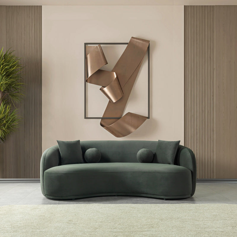 Bonita Green Velvet Sofa 91" & Loveseat 81" [ETA: 9/10] - BONITAGREENVL-SL
