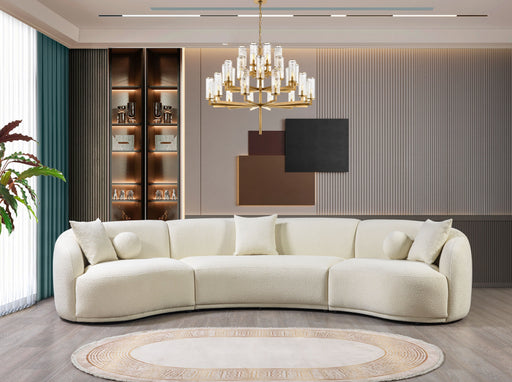 Bonita Ivory Boucle 3 - Piece Curved Sectional - Gate FurnitureSectional