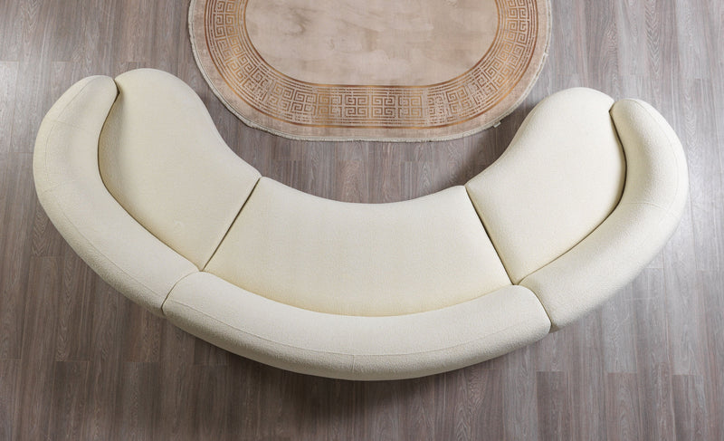 Bonita Ivory Boucle 3 - Piece Curved Sectional - Gate FurnitureSectional