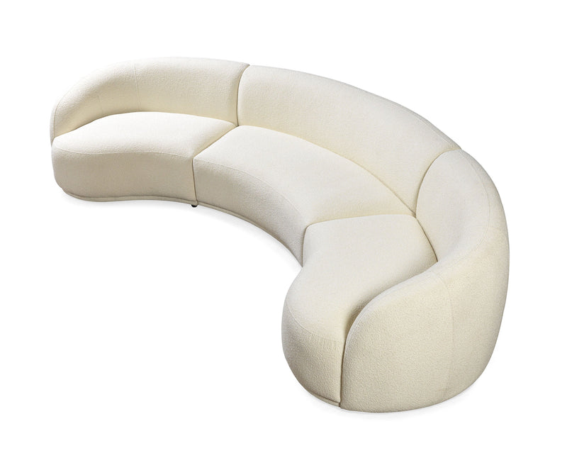 Bonita Ivory Boucle 3 - Piece Curved Sectional - Gate FurnitureSectional