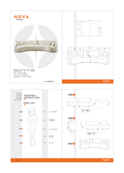 Bonita Ivory Boucle 3 - Piece Curved Sectional - Gate FurnitureSectional
