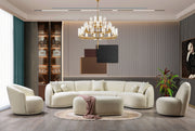 Bonita Ivory Boucle 3 - Piece Curved Sectional - Gate FurnitureSectional
