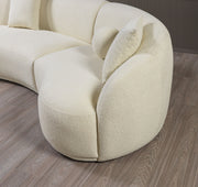 Bonita Ivory Boucle 3 - Piece Curved Sectional - Gate FurnitureSectional