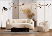 Bonita Ivory Boucle Living Room Set - Gate FurnitureLiving Room Set