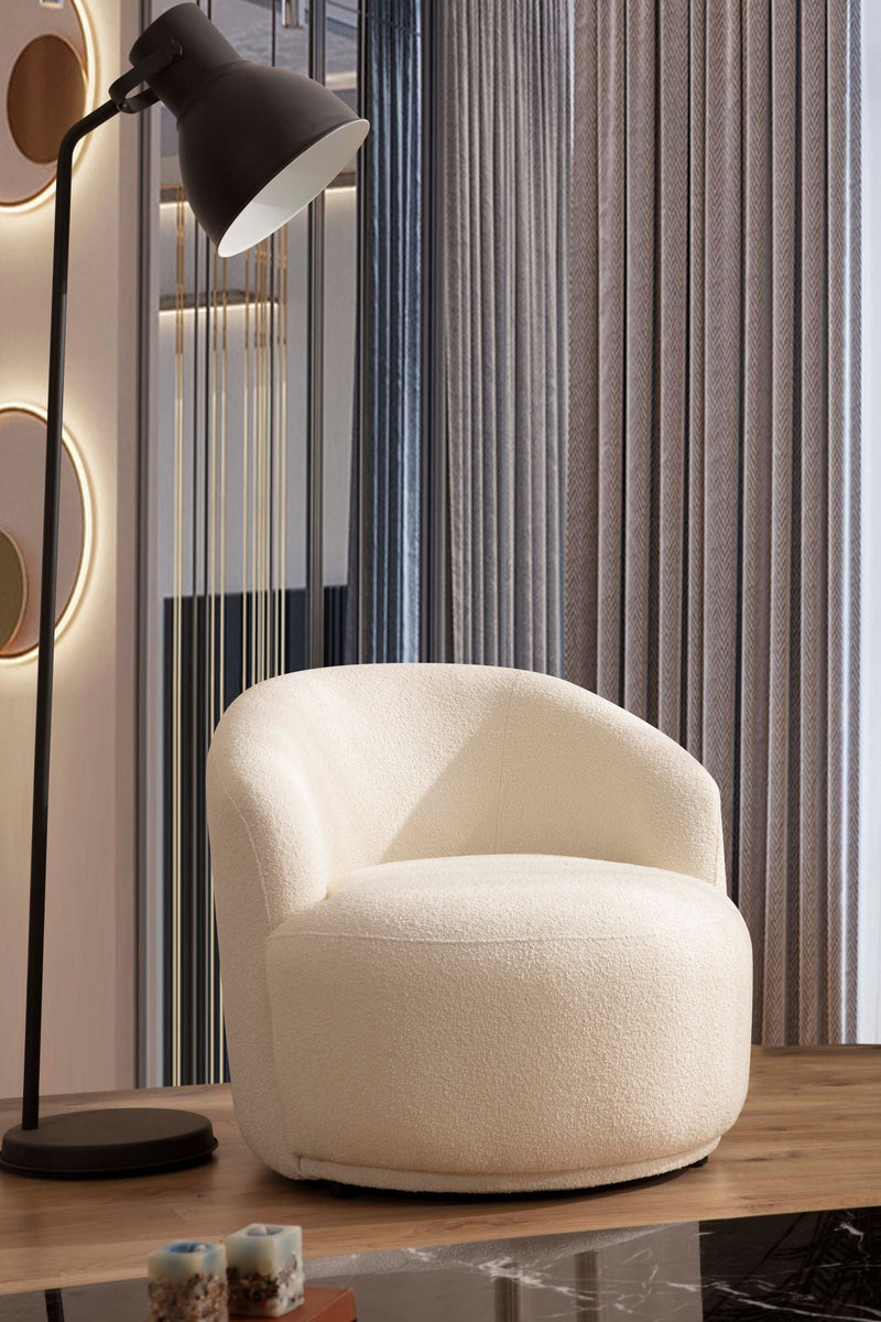 Bonita Ivory Boucle Living Room Set - Gate FurnitureLiving Room Set