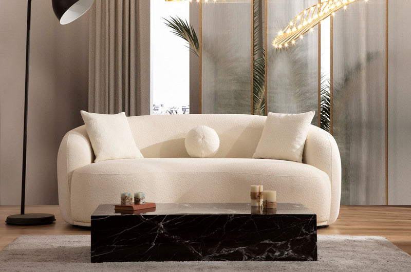 Bonita Ivory Boucle Loveseat - BONITAIVORY-L