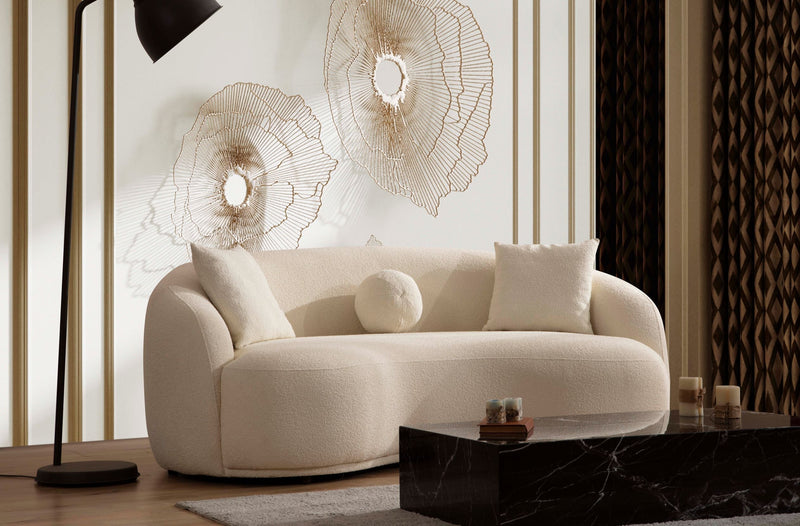 Bonita Ivory Boucle Loveseat - BONITAIVORY-L