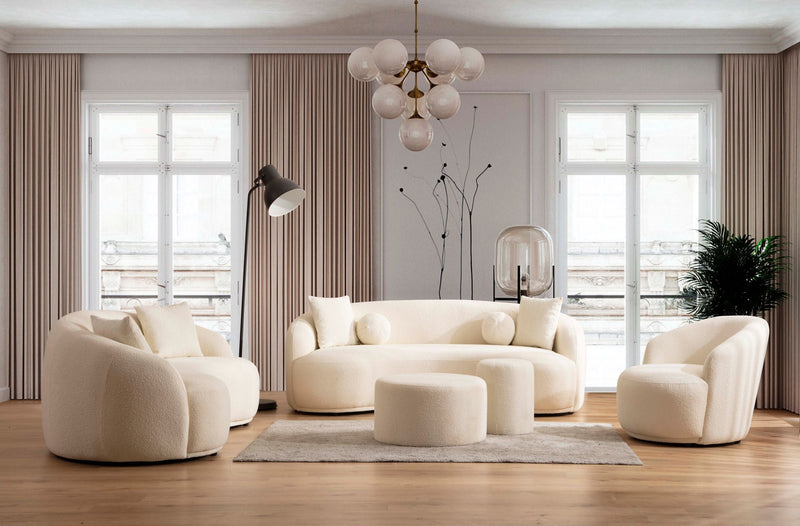 Bonita Ivory Boucle Loveseat - BONITAIVORY-L