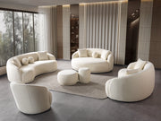 Bonita Ivory Boucle Round Sofa  71" - BONITAIVORY-RS