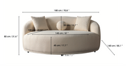 Bonita Ivory Boucle Round Sofa  71" - BONITAIVORY-RS