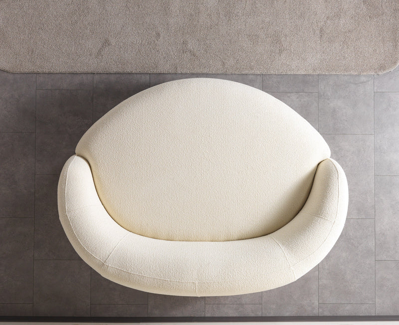 Bonita Ivory Boucle Round Sofa  71" - BONITAIVORY-RS