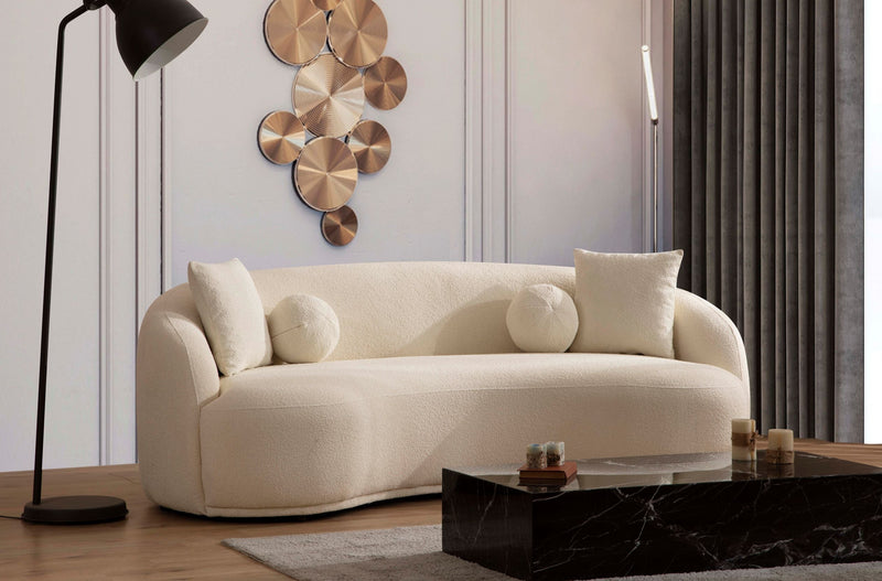 Bonita Ivory Boucle Sofa - BONITAIVORY-S