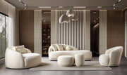 Bonita Ivory Boucle Sofa Chaise 87" - BONITAIVORY-SC
