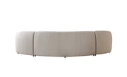 Bonita Ivory Velvet 3-Piece Curved 138" Sectional - BONITAIVORYVL-SEC3