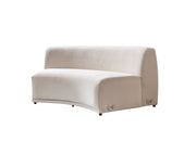 Bonita Ivory Velvet 3-Piece Curved 138" Sectional - BONITAIVORYVL-SEC3
