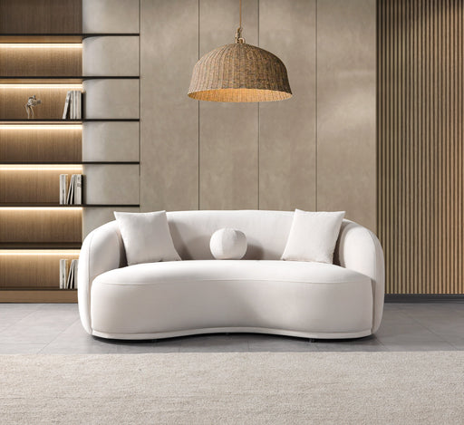 Bonita Ivory Velvet Loveseat 81" - BONITAIVORYVL-L