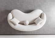 Bonita Ivory Velvet Loveseat 81" - BONITAIVORYVL-L