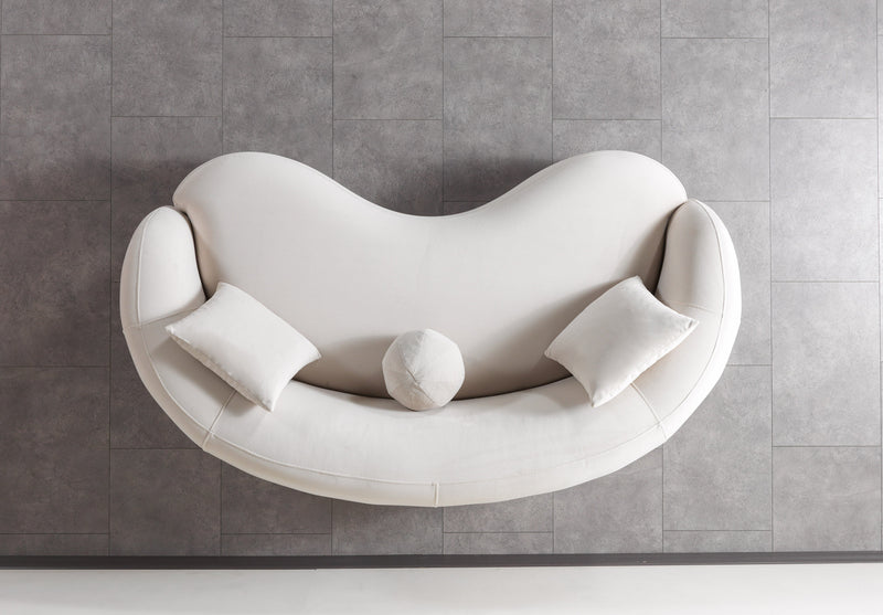 Bonita Ivory Velvet Loveseat 81" - BONITAIVORYVL-L