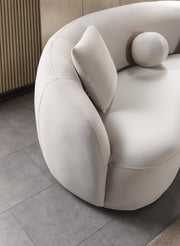 Bonita Ivory Velvet Sofa 91" - BONITAIVORYVL-S