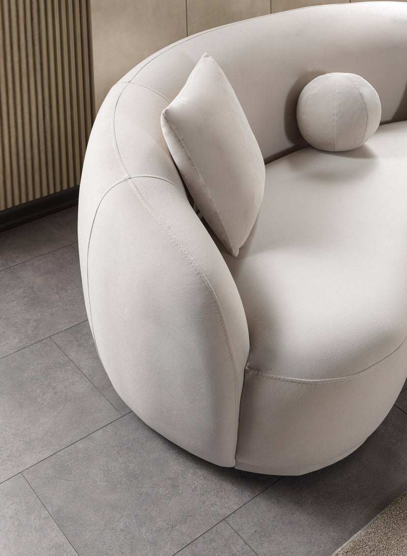 Bonita Ivory Velvet Sofa 91" - BONITAIVORYVL-S