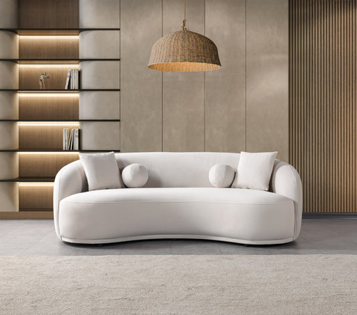 Bonita Ivory Velvet Sofa 91" - BONITAIVORYVL-S