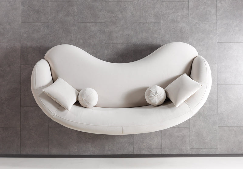 Bonita Ivory Velvet Sofa 91" - BONITAIVORYVL-S