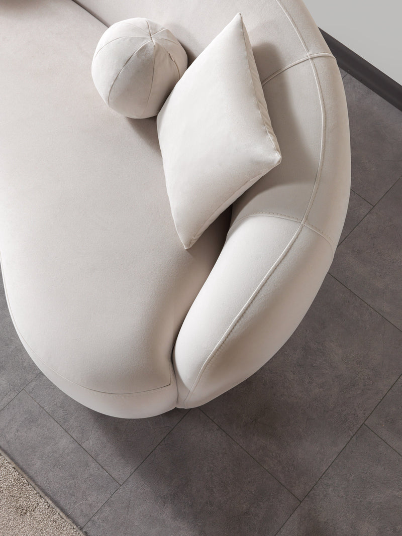 Bonita Ivory Velvet Sofa 91" & Loveseat 81" - BONITAIVORYVL-SL