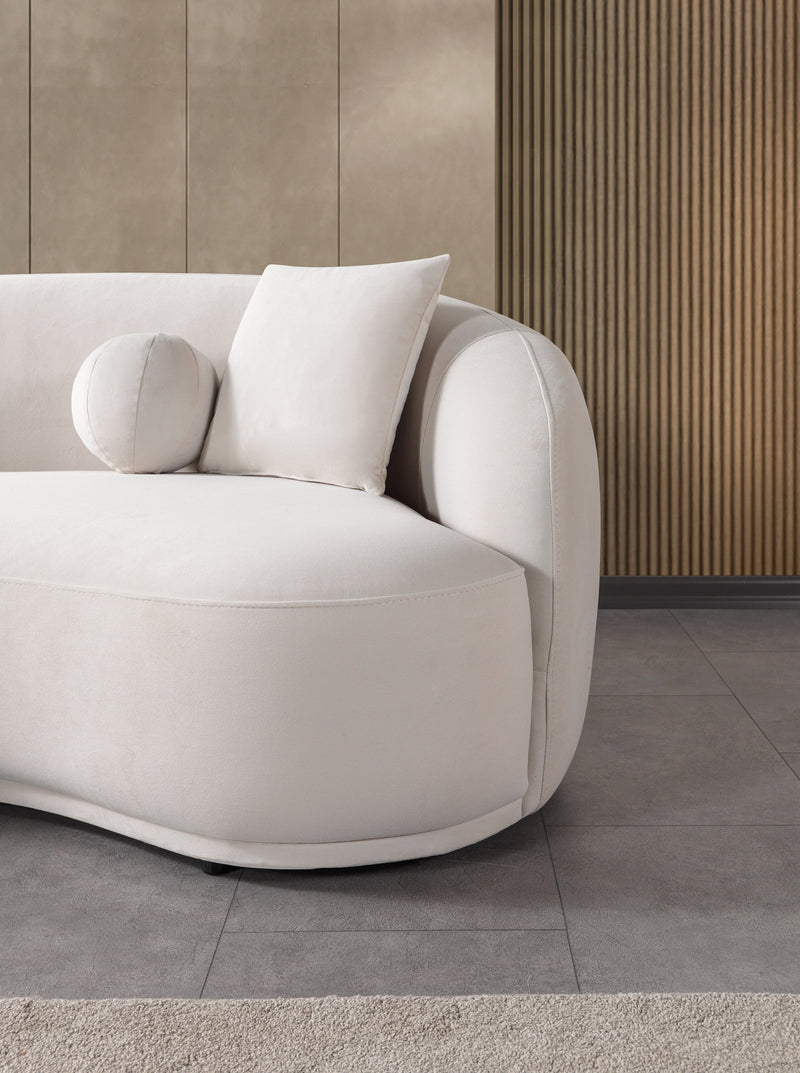 Bonita Ivory Velvet Sofa 91" & Loveseat 81" - BONITAIVORYVL-SL