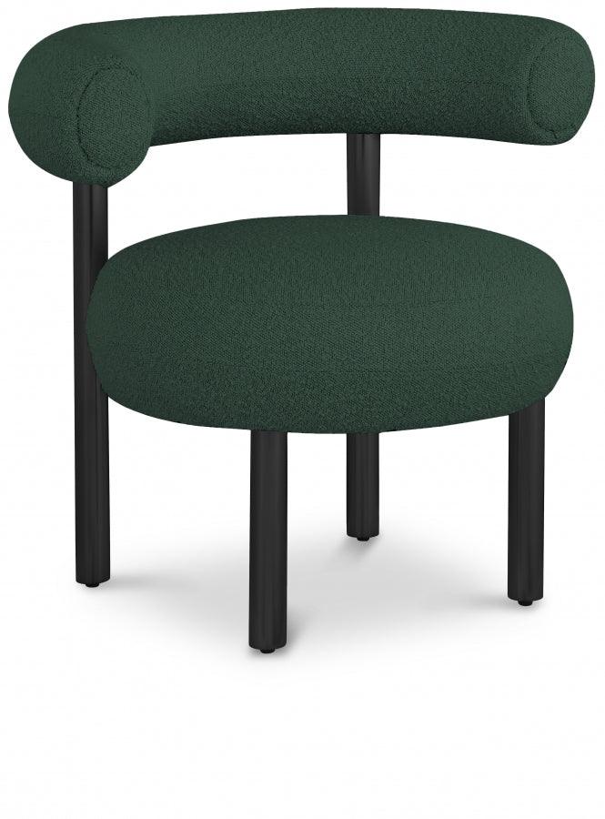 Bordeaux Boucle Fabric Upholstered Accent Chair in Green - 495Green