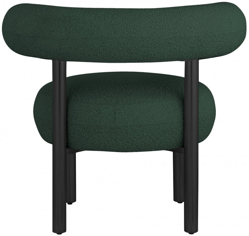Bordeaux Boucle Fabric Upholstered Accent Chair in Green - 495Green
