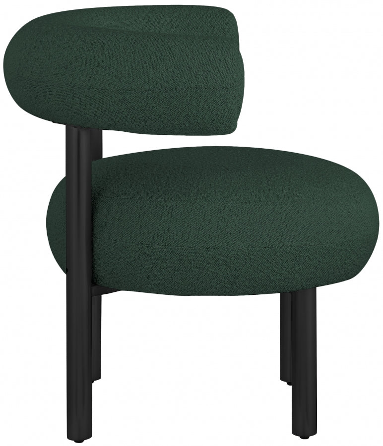Bordeaux Boucle Fabric Upholstered Accent Chair in Green - 495Green