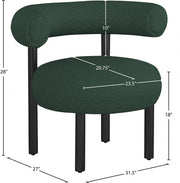 Bordeaux Boucle Fabric Upholstered Accent Chair in Green - 495Green